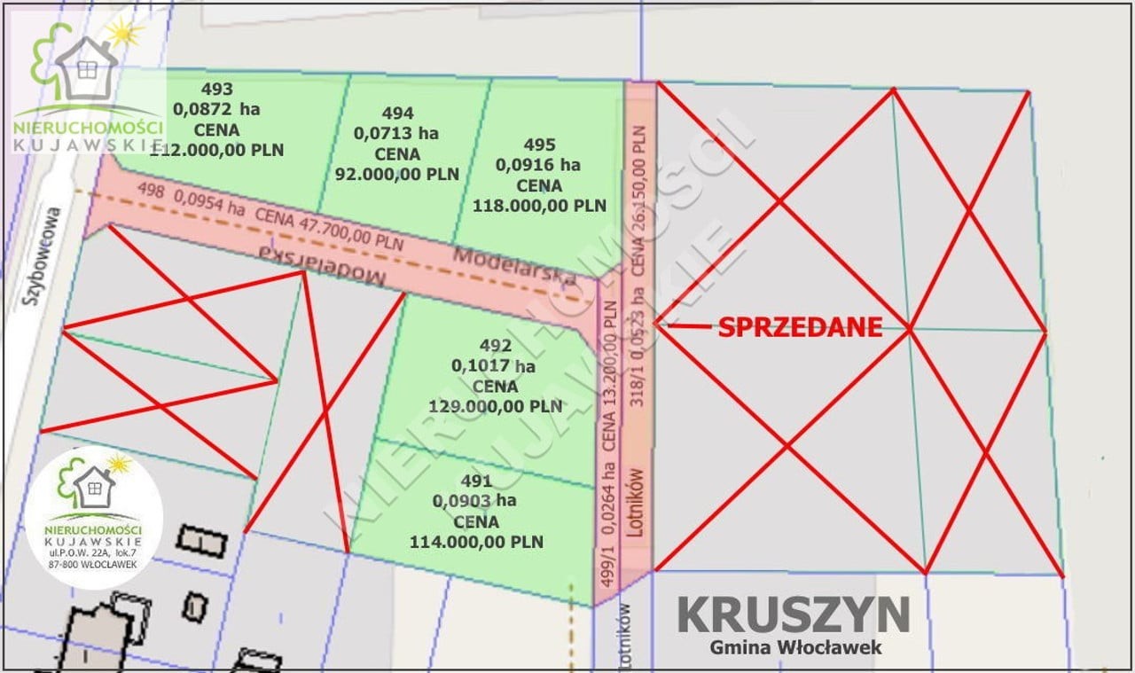 ATRAKCYJNE DZIAŁKI POD ZABUDOWĘ MIESZKANIOWĄ, KRUSZYN, GM.WŁOCŁAWEK - Widok 4
