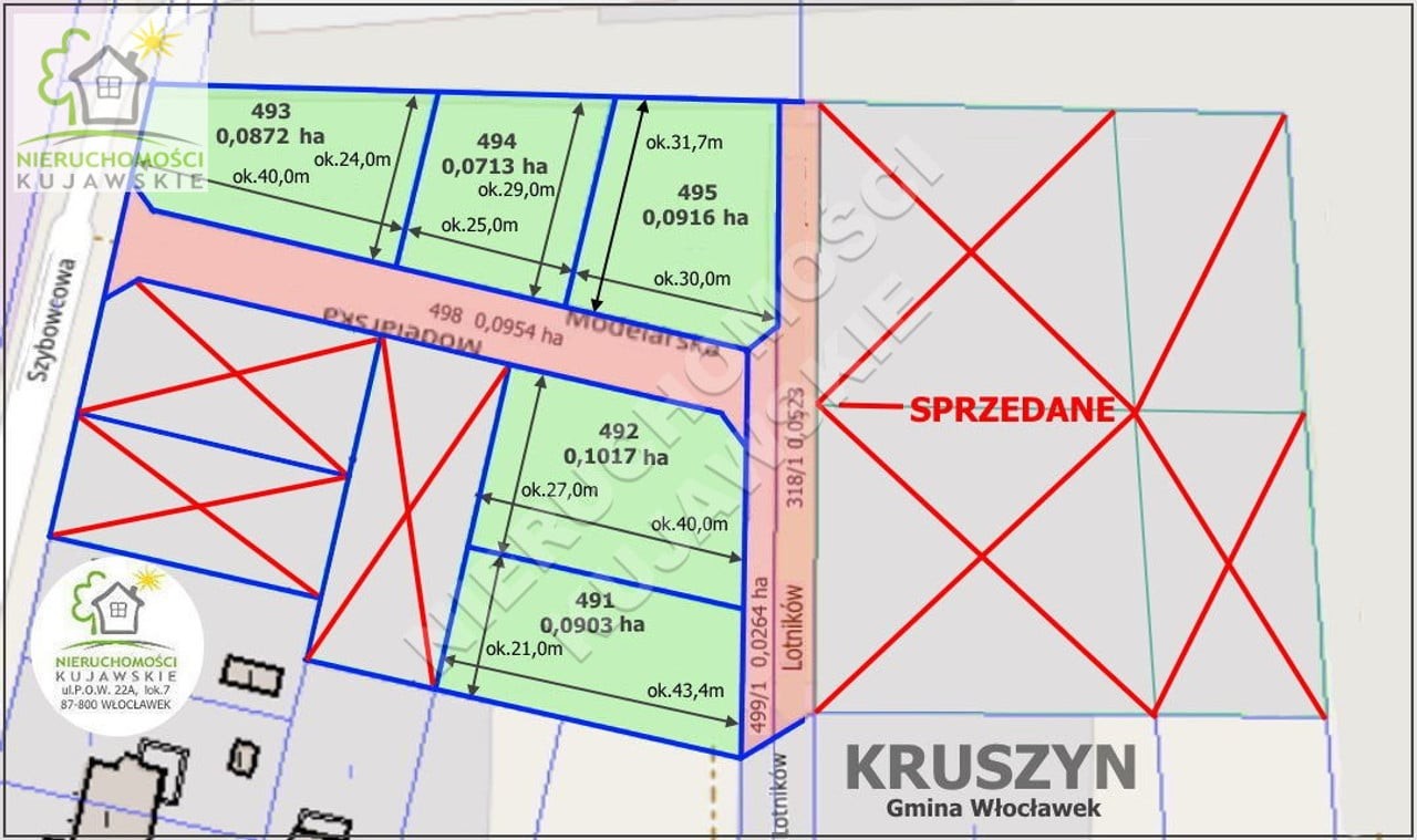 ATRAKCYJNE DZIAŁKI POD ZABUDOWĘ MIESZKANIOWĄ, KRUSZYN, GM.WŁOCŁAWEK - Widok 6