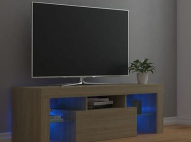 vidaXL Szafka pod TV z oświetleniem LED, dąb sonoma, 120x35x40 cm-2