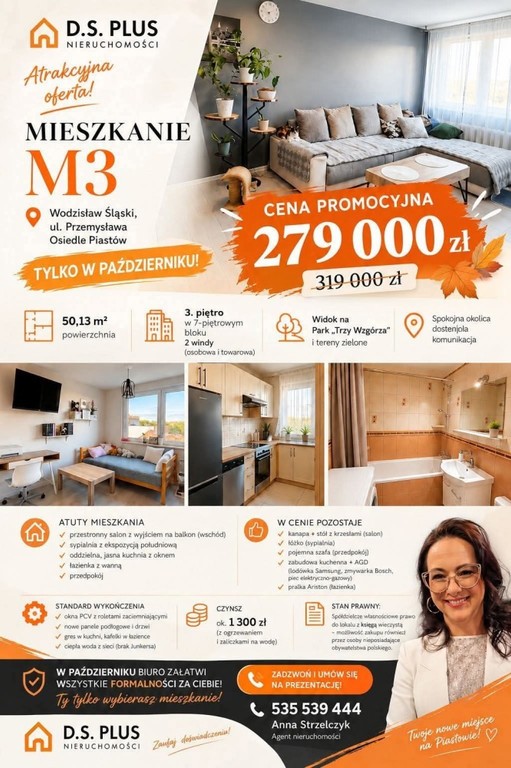Mieszkanie na sprzedaż, 2 pokoje, 50 m², Wodzisław Śląski