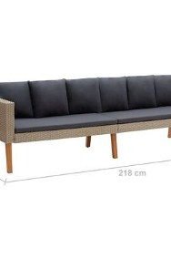 vidaXL 3-osobowa sofa ogrodowa z poduszkami, rattan PE, beż-3