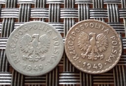 Sprzedam dwie monety 1 zl 1949 r aluminium i miedzionikiel