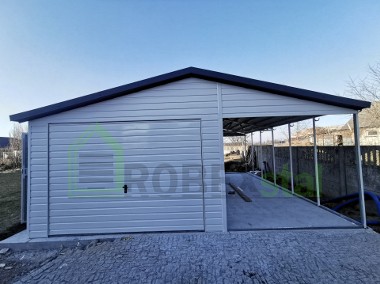 Garaż akrylowy z wiatą biały, grafit garaż premium garaże na wymiar garaż do 35m-1