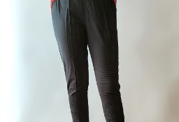 Indyjskie spodnie cygaretki czarne S 36 M 38 bawełna haftowane
