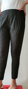 Indyjskie spodnie cygaretki czarne S 36 M 38 bawełna haftowane-3