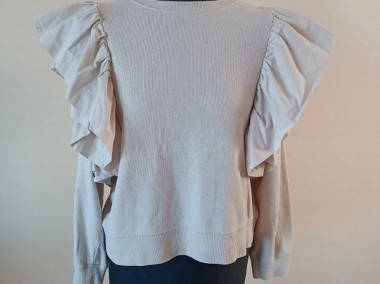 Beżowa bluza damska Zara M 38 100% bawełna -1