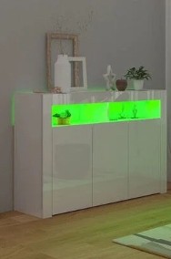 vidaXL Szafka z oświetleniem LED, biała, wysoki połysk, 115,5x30x75 cm-3