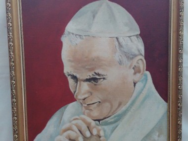 Obraz malowany popiersie Jana Pawła II-1