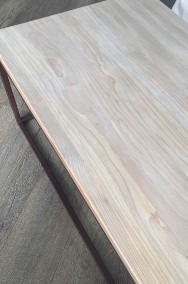 Stolik kawowy metal plus drewno bukowe bielone industrialny -2