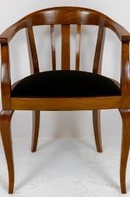 Dębowy fotel do biurka anty stary skóra stylowy-2