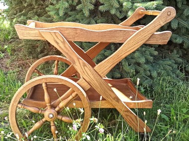 Wózek barowy z drewna dębowego-1