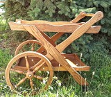 Wózek barowy z drewna dębowego