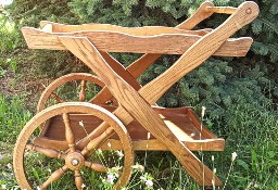 Wózek barowy z drewna dębowego