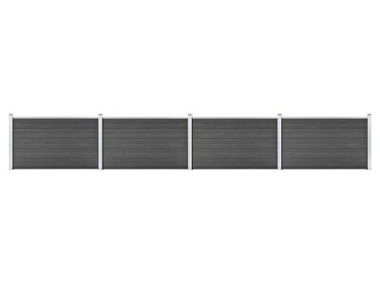 vidaXL Zestaw ogrodzeniowy z WPC, 699 x 105 cm, czarny-1