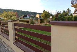 Przęsło ogrodzeniowe palisadowe nowoczesne panelowe ogrodzenie lamele deski stal