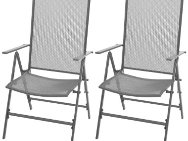 vidaXL Krzesła ogrodowe, sztaplowane, 2 szt., stalowe, szare42716-1