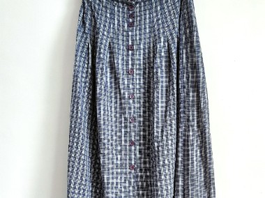 Długa spódnica w kratkę Lindex 42 XL niebieska retro cottagecore folk academia-1