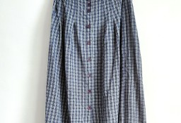 Długa spódnica w kratkę Lindex 42 XL niebieska retro cottagecore folk academia
