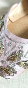 Indyjskie buty baleriny  khussa 40 zdobione orient boho księżniczka jasny róż-4