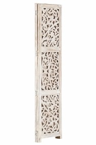 vidaXL Parawan 3-panelowy, rzeźbiony, biały, 120x165 cm, drewno mango 285336-2