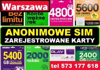 Warszawa zarejestrowane karty SIM polsie startery dobre  prepaid sprawne esim