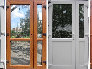 NOWE Drzwi PCV 160x210  PVC szyba panel, sklepowe  biurowe białe od ręki-1