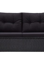 vidaXL 2-osobowa sofa ogrodowa z poduszkami, czarna, 124 cm, rattan PE46155-2