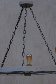 Lampa rustykalna z koła wozu koło drewniane do altany salonu-2