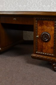 Dwustronne biurko na lwich łapach neorenesansowe stare -2