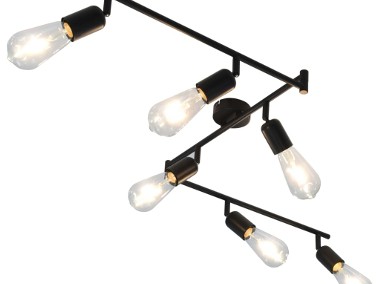 vidaXL Lampa z 6 reflektorami, czarna, 30 cm, E27 281432-1