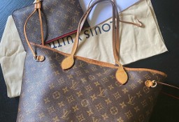 Authentic Louis Vuitton Neverfull MM Mono Cerise Tote Bag