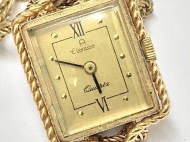 ELEGANCE Zegarek damski ZŁOTEGO koloru na BRANSOLETCE Vintage OKAZJA-1