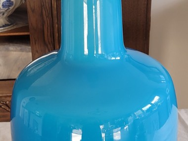 Wielki wazon butla dwuwarstwowe szkło Incamiciato błękit turkusowy ręcznie wykon-1