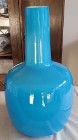 Wielki wazon butla dwuwarstwowe szkło Incamiciato błękit turkusowy ręcznie wykon