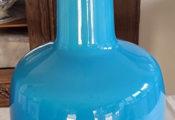 Wielki wazon butla dwuwarstwowe szkło Incamiciato błękit turkusowy ręcznie wykon