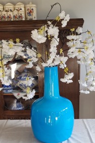 Wielki wazon butla dwuwarstwowe szkło Incamiciato błękit turkusowy ręcznie wykon-2