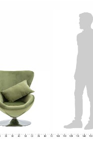 vidaXL Fotel obrotowy z poduszką, jasnozielony, aksamitny248467-2