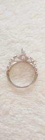 Nowy pierścionek korona tiara diadem srebrny kolor cyrkonia biała-3