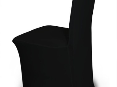 Czarne Elastyczne pokrowce na krzesła Kanciaste -2