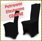 Czarne Elastyczne pokrowce na krzesła Kanciaste 