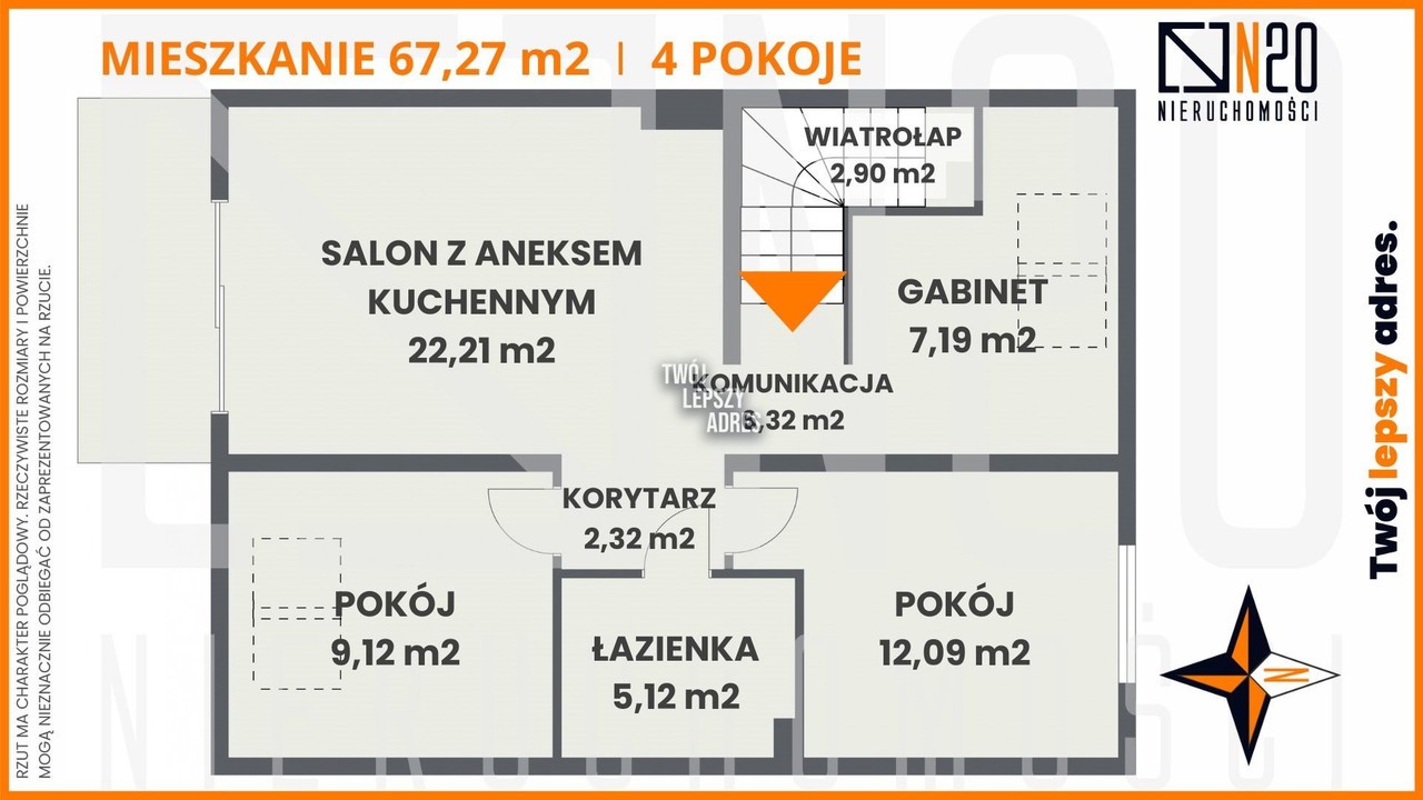 NOWE - 4 pok. mieszkania 67 m², balkon, parking! - Widok 4