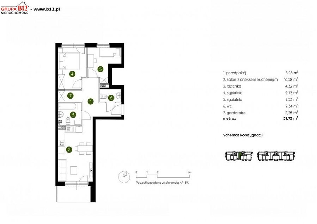 Mieszkanie na sprzedaż, 52 m², 3 pokoje Kraków Prądnik Biały - Widok 4