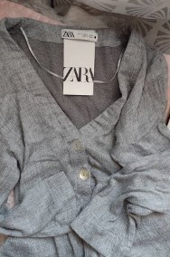 (36/S) ZARA/ Szara , dzianinowa bluzka rozkloszowana z Madrytu/ tunika-2