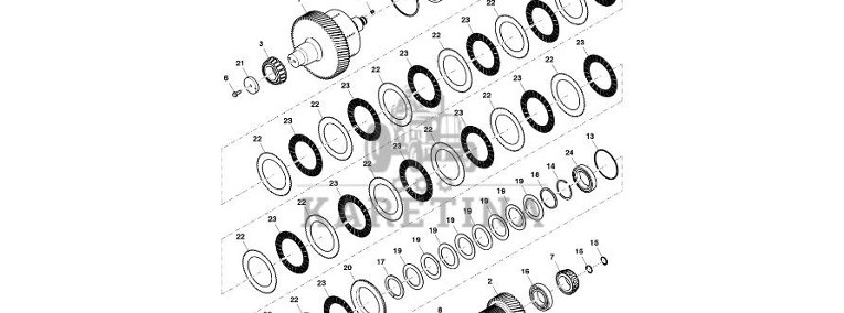 John Deere 9470RX - Wał RE590410 (Przekładnia Power Shift)-1