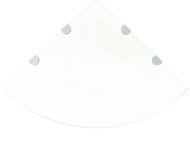 vidaXL Szklana półka narożna z chromowanymi wspornikami, 45x45 cm243854-1