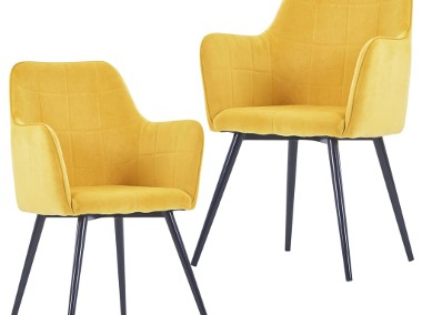 vidaXL Krzesła stołowe, 2 szt., żółte, aksamitne287823-1