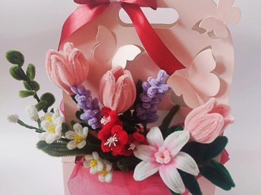 Flowerbox box z kwiatami prezent dzień matki rękodzieło dekoracja NOWOŚĆ!!!-1