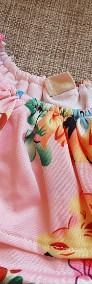Nowy strój kąpielowy dziecięcy dziewczęcy 2 3 lata 100 falbana kwiaty różowy-3