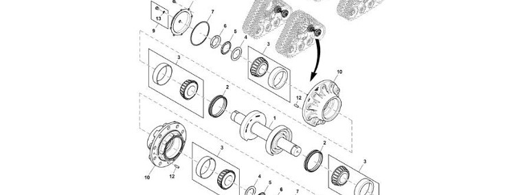 John Deere 9470RX - Oś RE566973 (Gąsienice i obciąźniki)-1