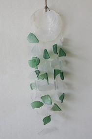 Szklany Dzwonek Wietrzny – Green and White-2